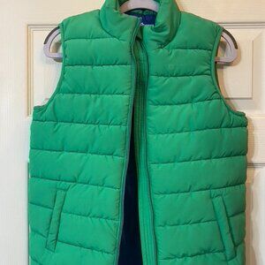 Green puffy vest for boys